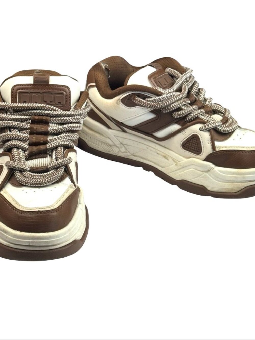 Anta Ortholite Mid Lace Up Sneakers Brown/White • Men's Size 8
